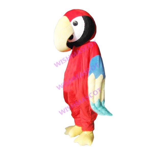 Hooked Beak Red Parrot Mascot Costume