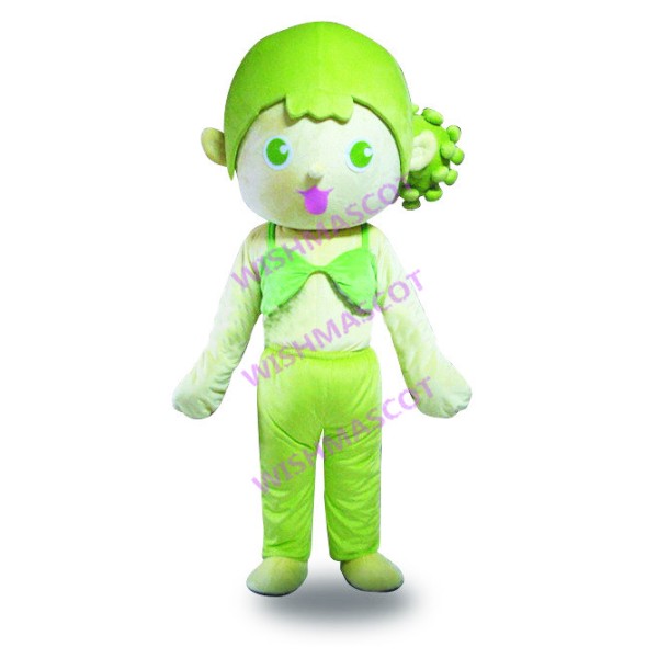 Green Girl Wearing Bra Mascot Costume