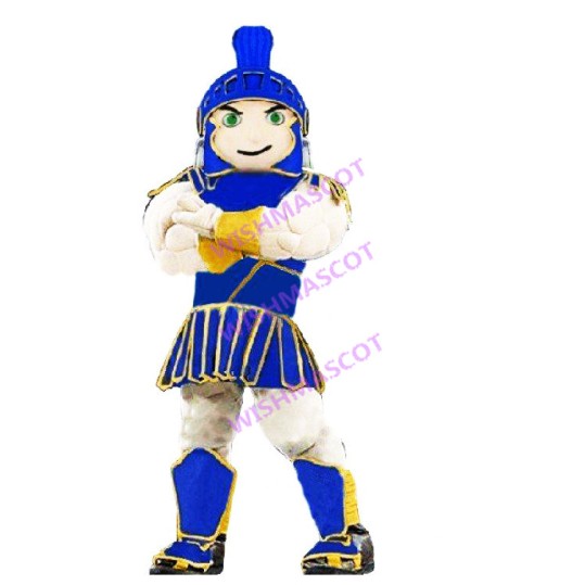 Imposing Blue Guard Mascot Costume