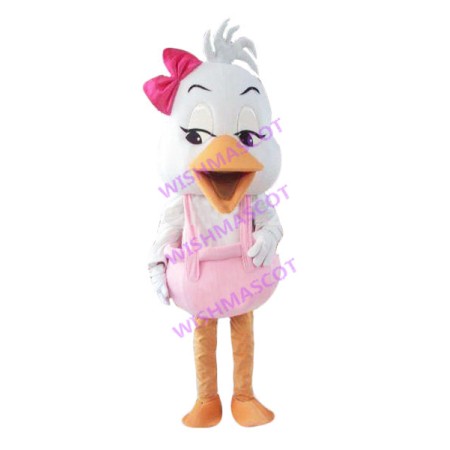 Beautiful Long-legged White Bird Mascot Costume