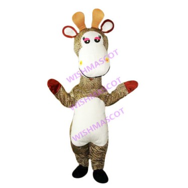 Giraffe Mascot Costume With Pink Eyeshadow