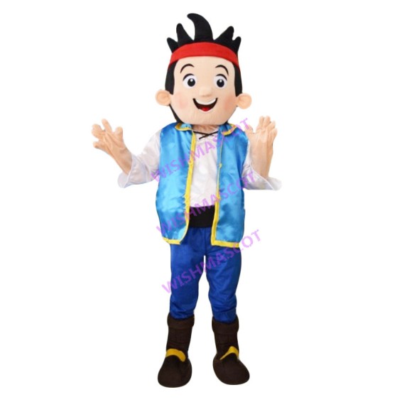 Minority Boy With Headband Mascot Costume