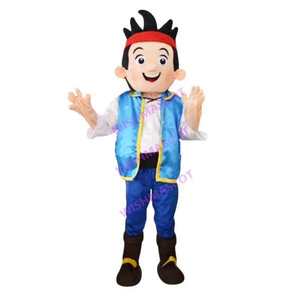 Minority Boy With Headband Mascot Costume