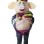 Pigsy Mascot Costume Drinking Cola