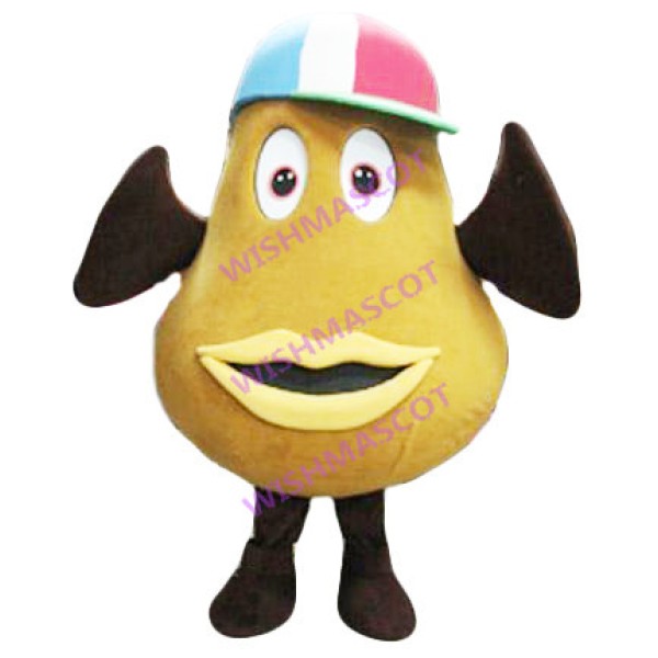 Coffee Bean With Baseball Cap Mascot Costume