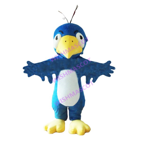 Bluebird Mascot Costume With Hair Curled Up
