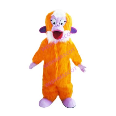 Funny Orange Woolly Monkey Mascot Costume