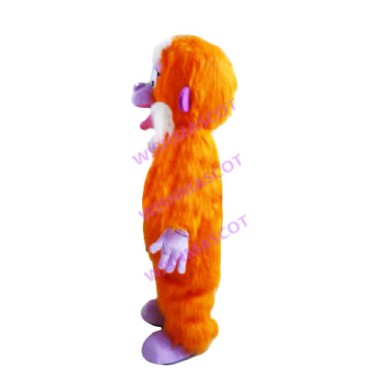 Funny Orange Woolly Monkey Mascot Costume