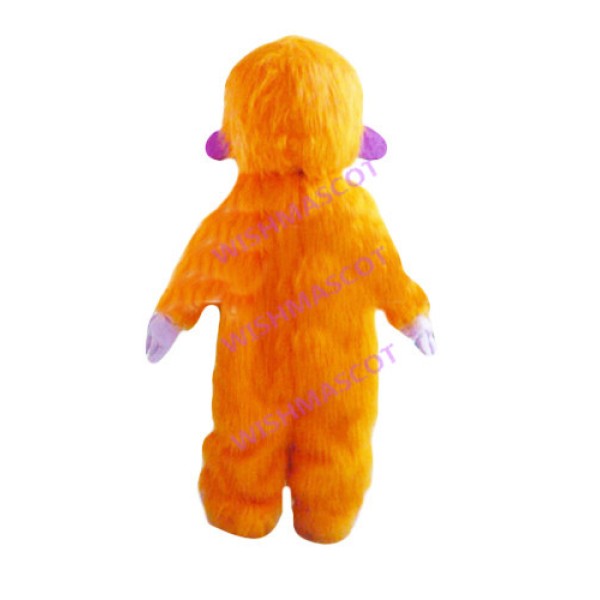 Funny Orange Woolly Monkey Mascot Costume