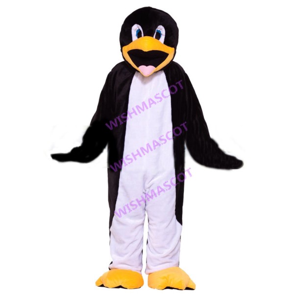 Tall Penguin Mascot Costume Walking Slowly