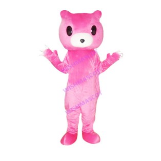 Pink Square Face Bear Mascot Costume