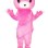 Pink Square Face Bear Mascot Costume