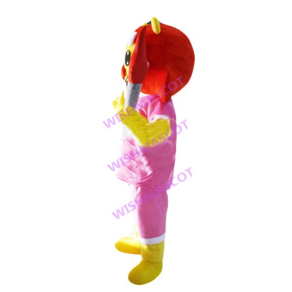 Volunteer Dragon Holding Torch Mascot Costume