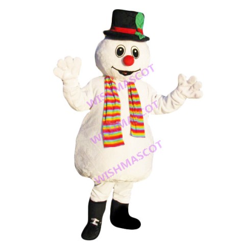 Snowman Wearing Snow Boots Mascot Costume