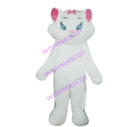 Elegant White Cat Lady Mascot Costume