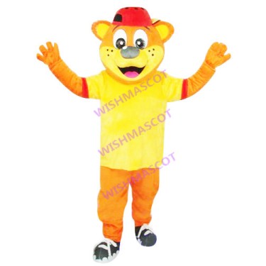 Happy Tiger Playing Football Mascot Costume