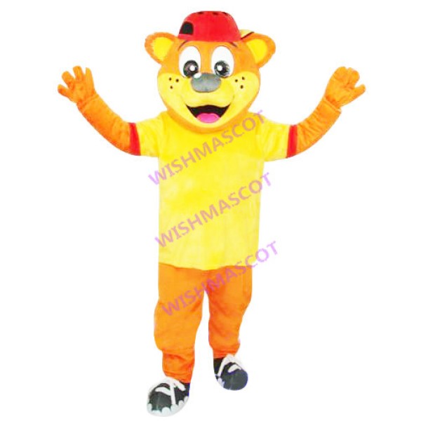 Happy Tiger Playing Football Mascot Costume