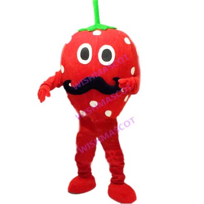 Bearded Red Strawberry Mascot Costume