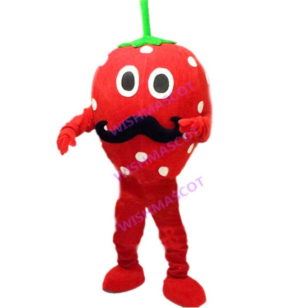 Bearded Red Strawberry Mascot Costume