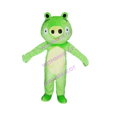 Slim Green Pig Mascot Costume