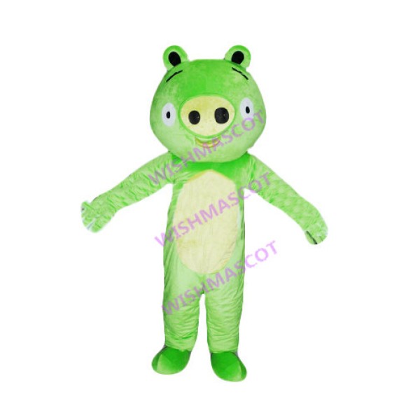 Slim Green Pig Mascot Costume
