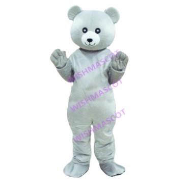 Obedient Gray Bear Mascot Costume