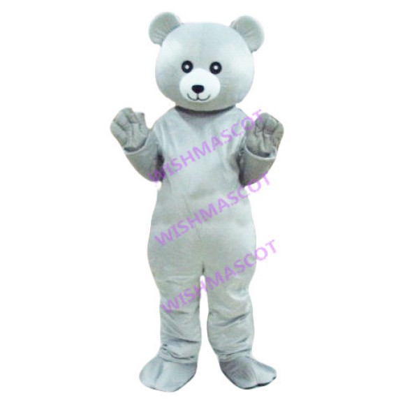 Obedient Gray Bear Mascot Costume