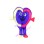 Purple Love Mascot Costume