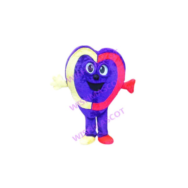 Purple Love Mascot Costume
