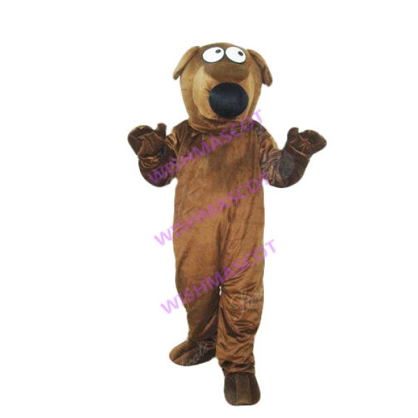 Scared Brown Dog Mascot Costume