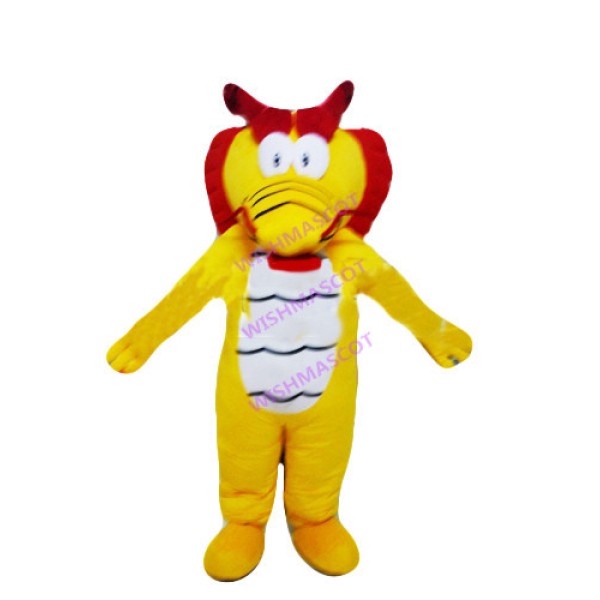 Shrunken Yellow Dragon Mascot Costume