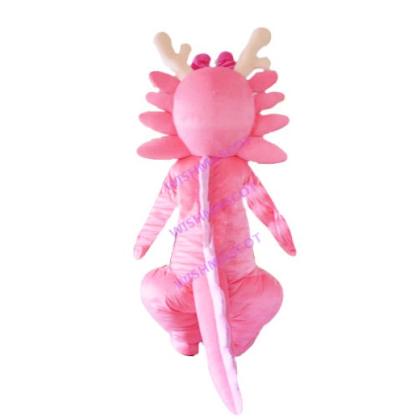 Dragon Sister With Pink Bow Mascot Costume