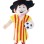 Brunette Boy Holding Football Mascot Costume