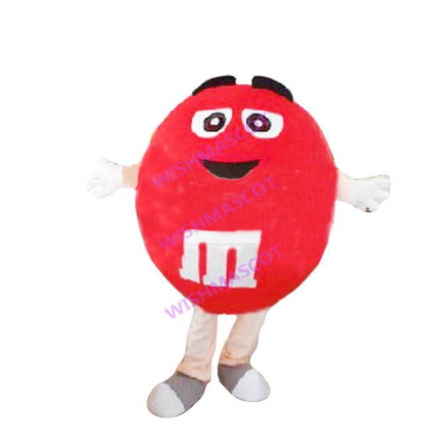 Red M Chocolate Bean Mascot Costume