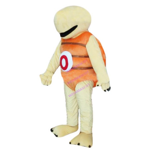 Turtle With Orange Shell Mascot Costume