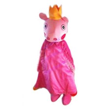 Queen Pig Wearing Crown Mascot Costume