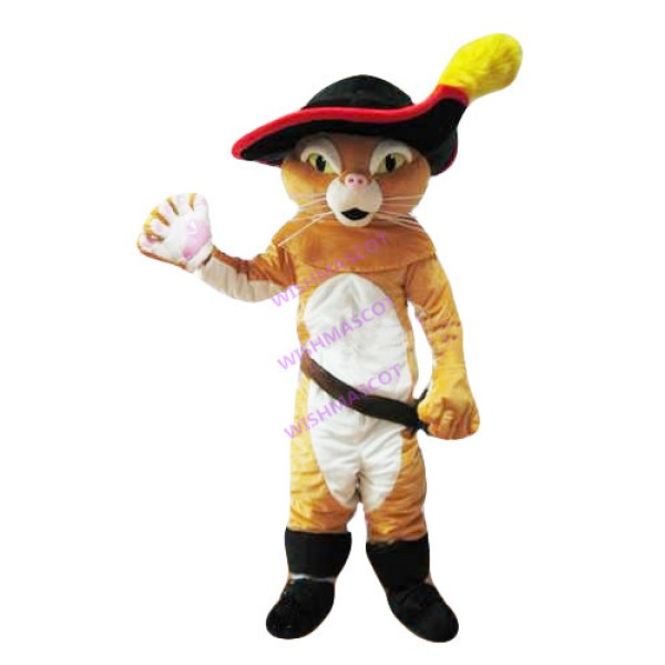 Boot Cat Wearing Sword Mascot Costume