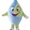 Cute Water Droplet In Blue And Green Mascot Costume