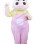 Pink Cow Mascot Costume In Photo Pose