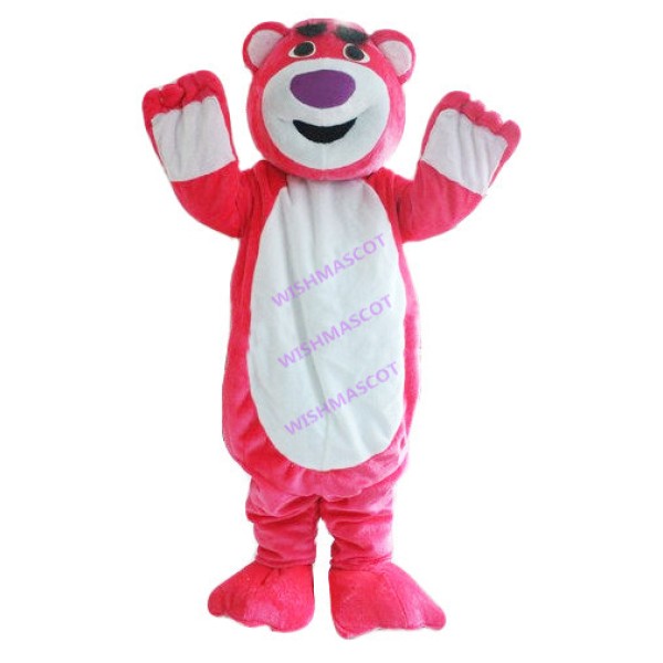 Jubilant Pink Bear Mascot Costume