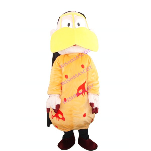 Priest In Orange Nightgown Mascot Costume