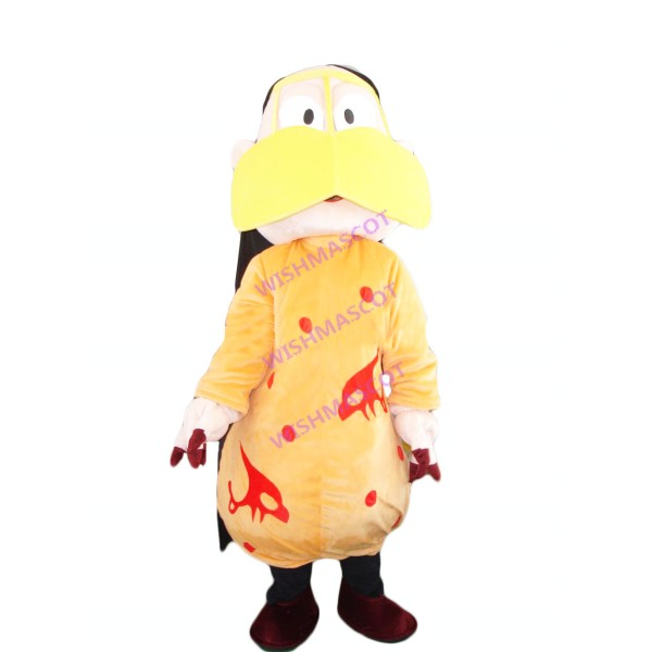 Priest In Orange Nightgown Mascot Costume