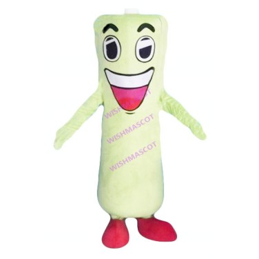 Long Light Green Beverage Bottle Mascot Costume