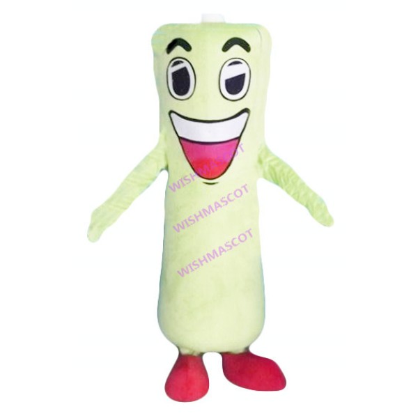 Long Light Green Beverage Bottle Mascot Costume