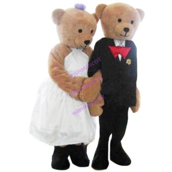 Loving Teddy Bear Couple Mascot Costume