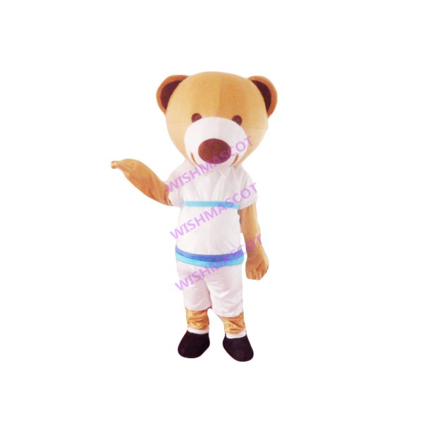 Little Bear Mascot Costume In Stand Collar Shirt