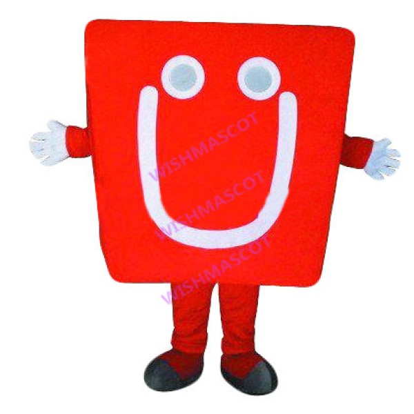 U-shaped Smiley Square Doll Mascot Costume