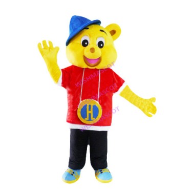 Lovely Bear Mascot Costume Wearing Hoodie