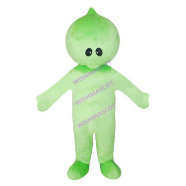 Green Doll With Only Eyes Mascot Costume