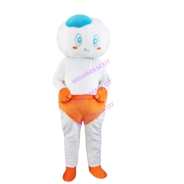 White Cloud Baby In Briefs Mascot Costume